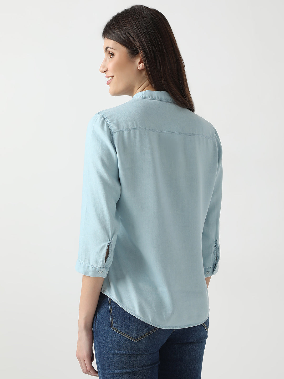 Women Light Blue Denim Shirt