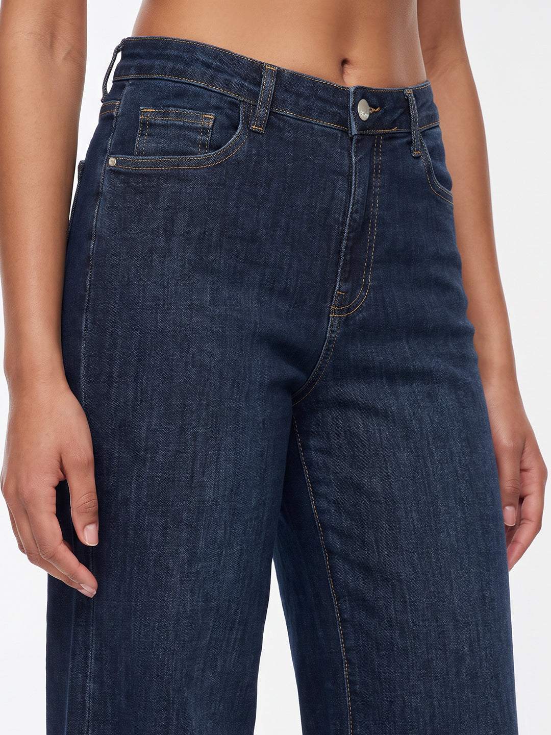 Dark Blue High-Rise Super Wide Leg Jeans