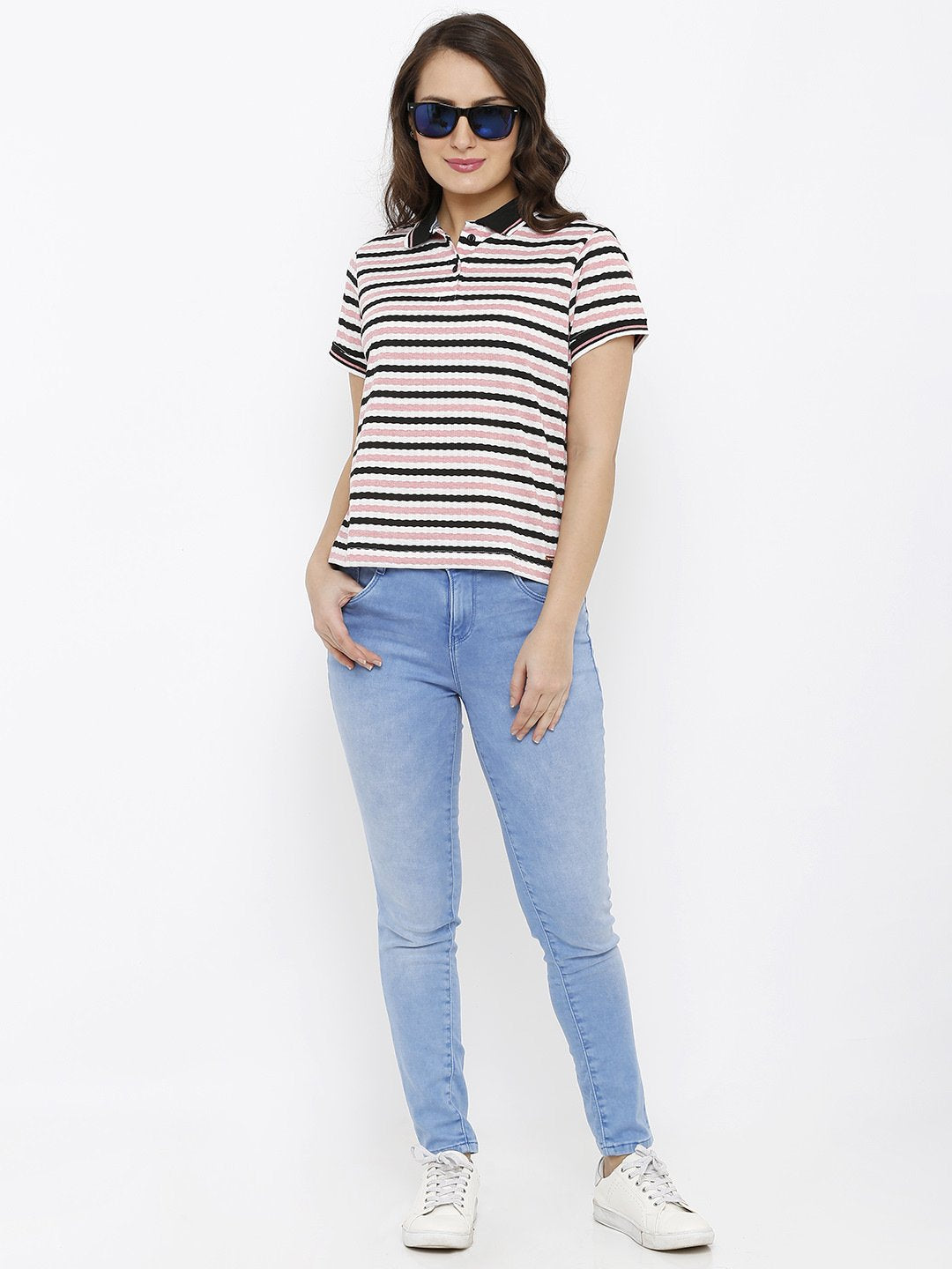 Women Light Blue High-Rise Skinny Jeans