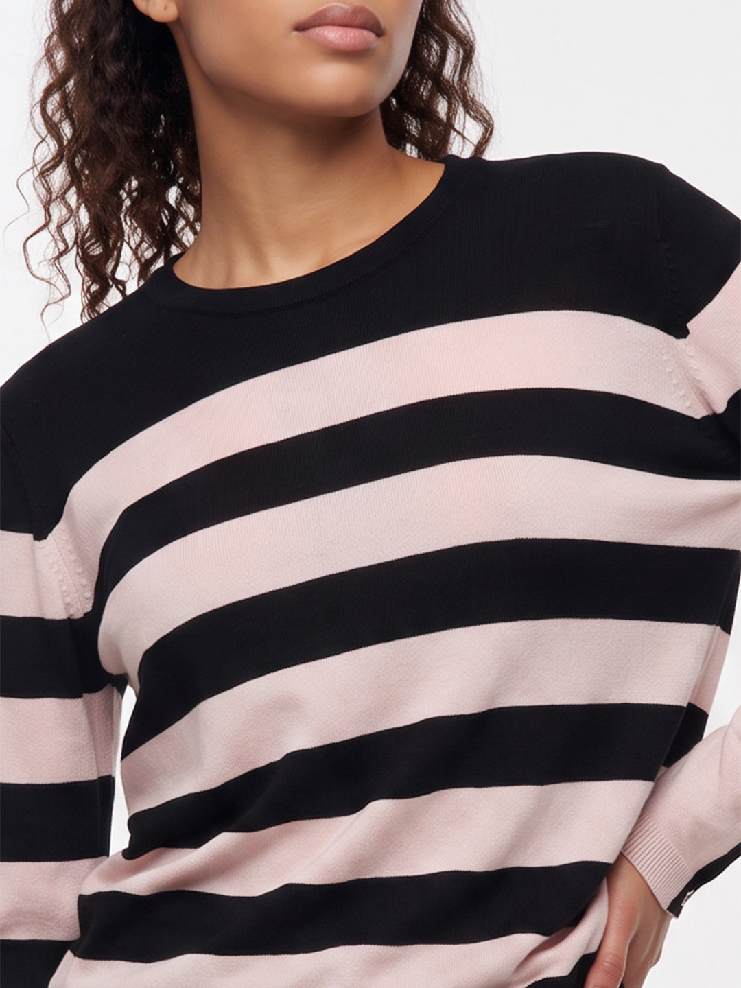 Black/Beige Flat Knit