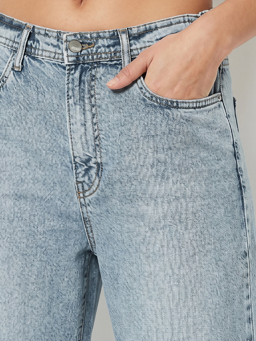 Women Light Blue High-Rise Wide Leg Jeans
