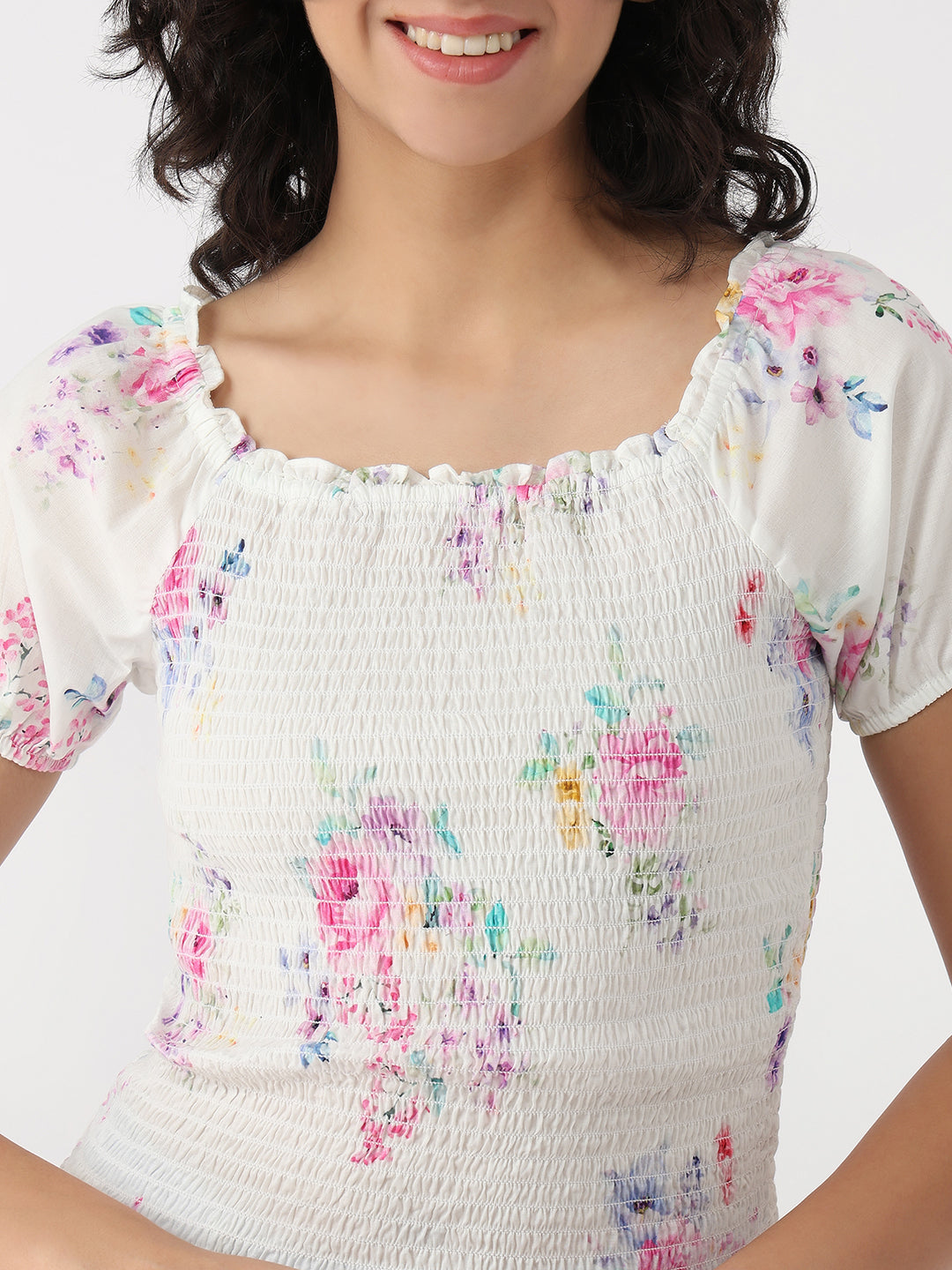 Women Floral Print Slim Top