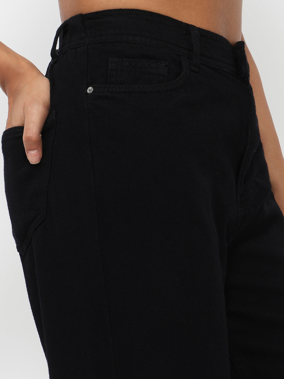 Women Black High-Rise Super Wide Leg Jeans
