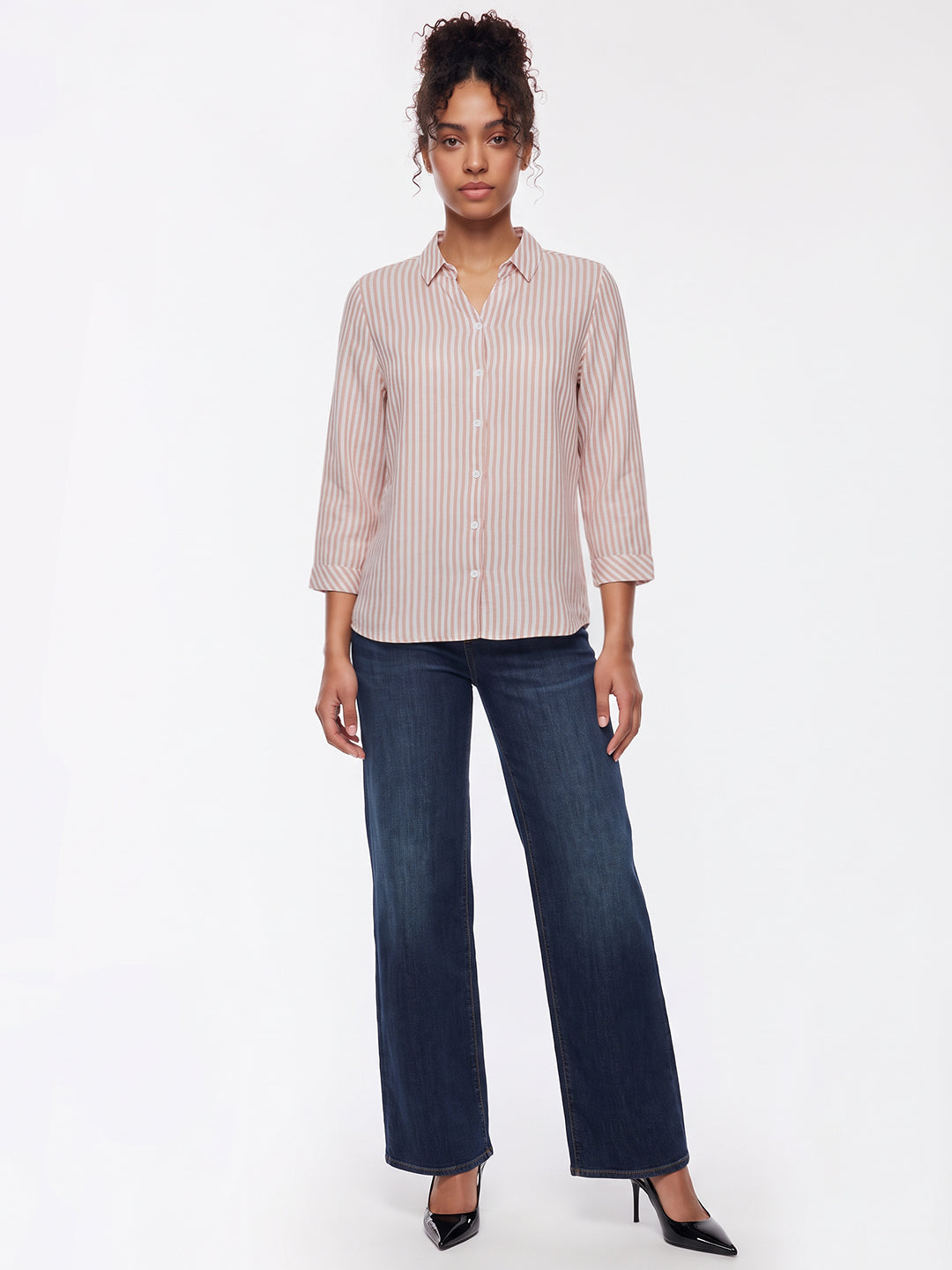 Beige/White Stripe Shirt