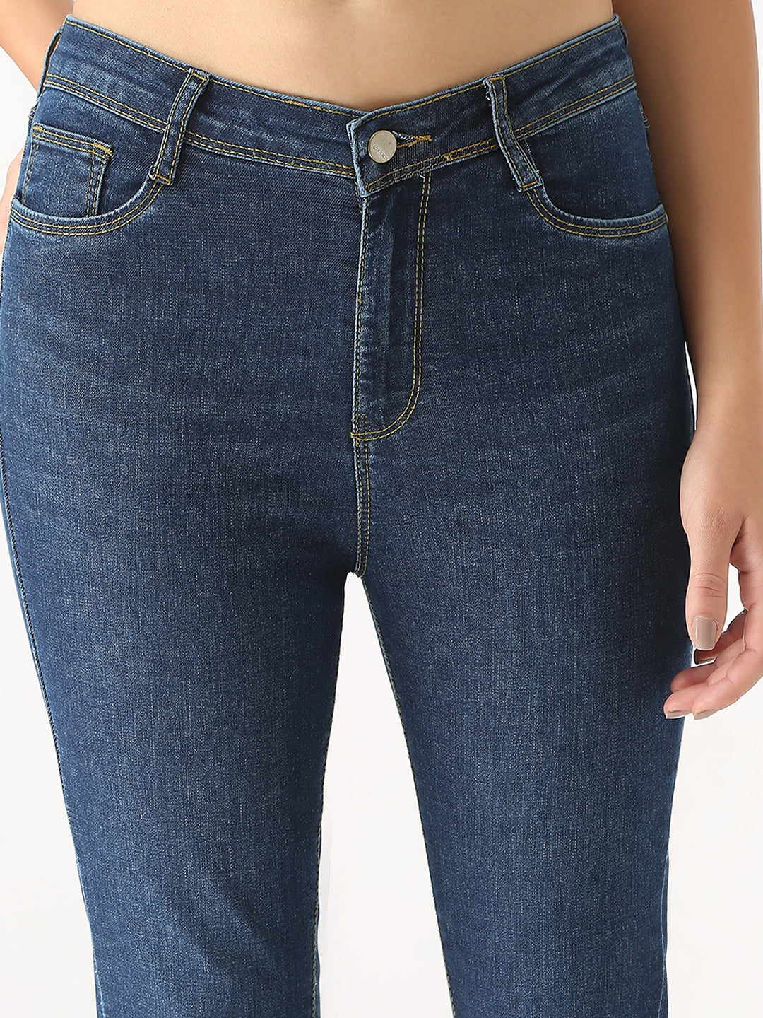 Women Dark Blue Sky High Skinny Jeans