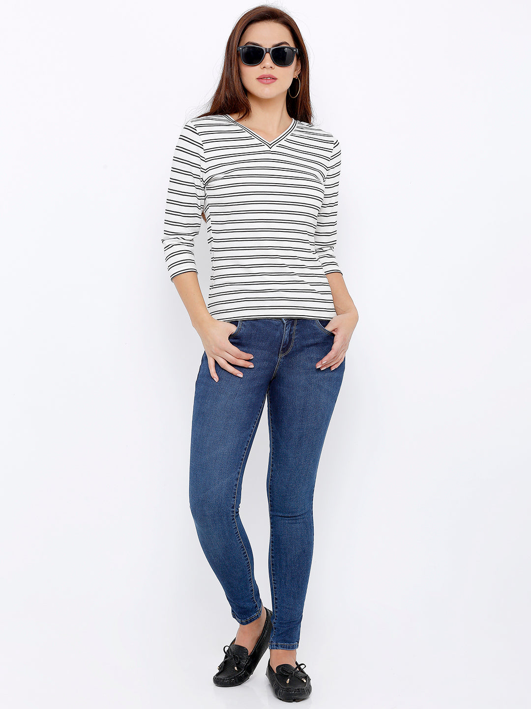 Women Blue High-Rise Skinny Jeans