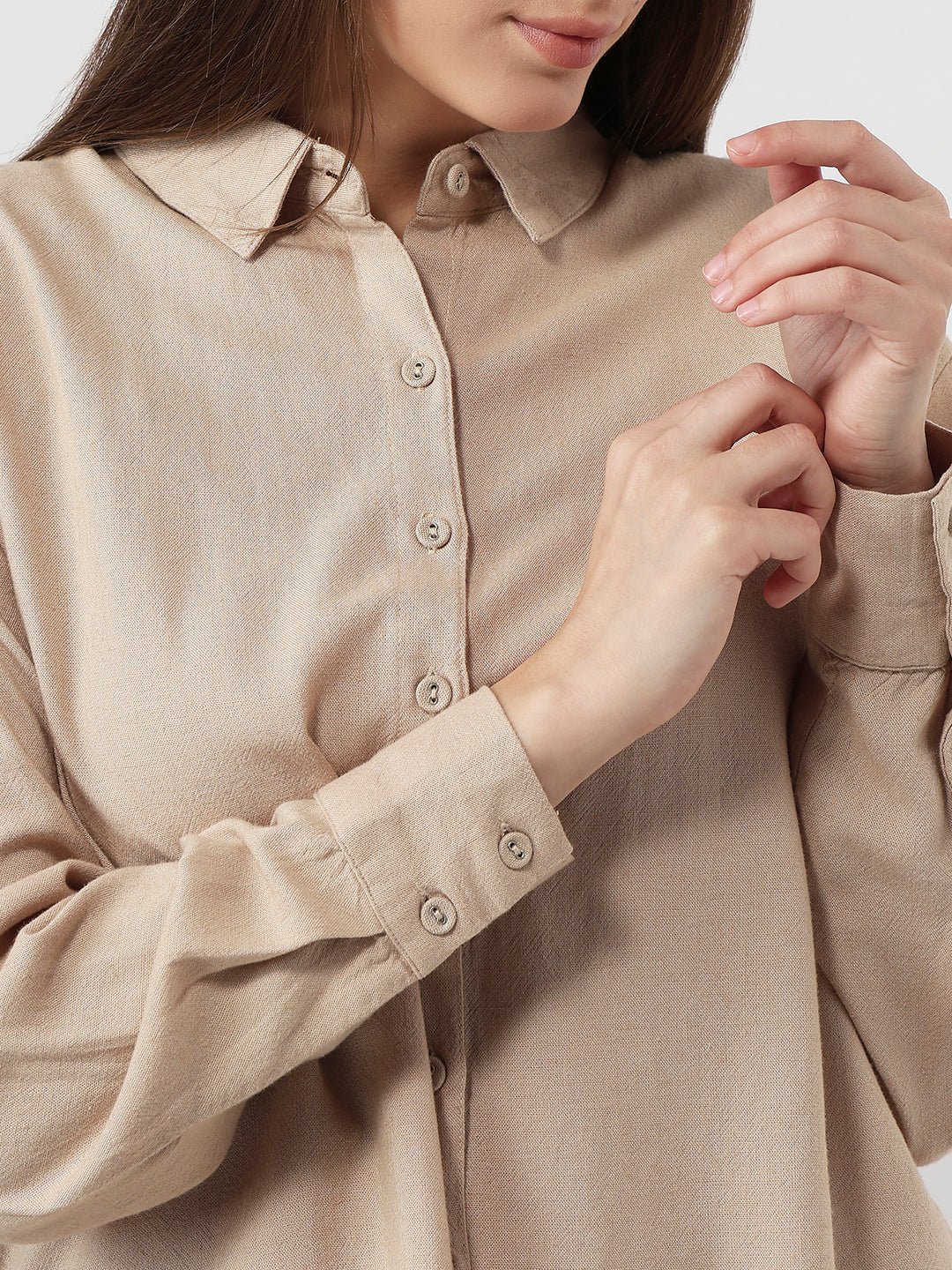 Women Oatmilk Oversized Shirt