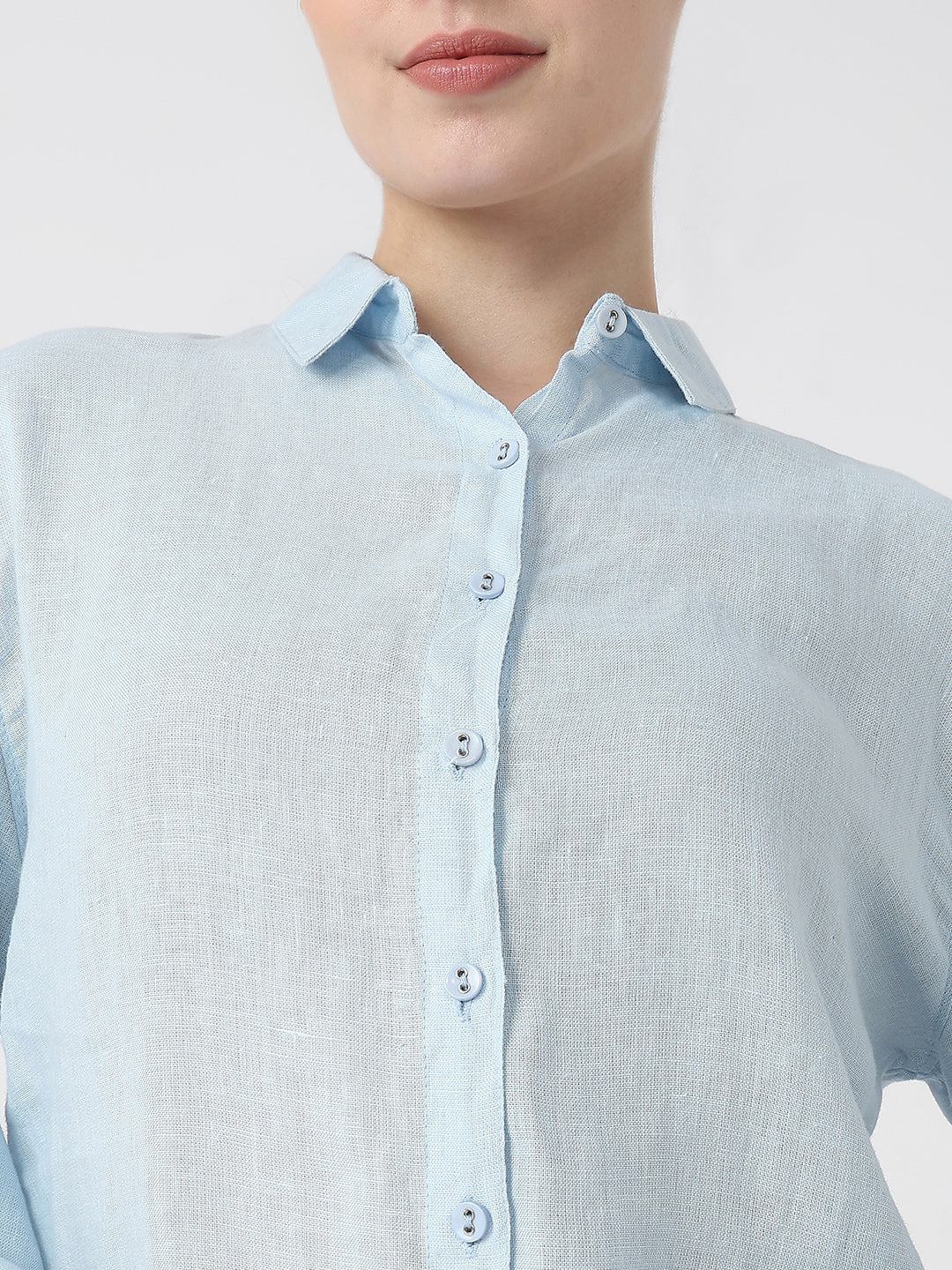 Women Sky Slim Fit Oversized Shirt
