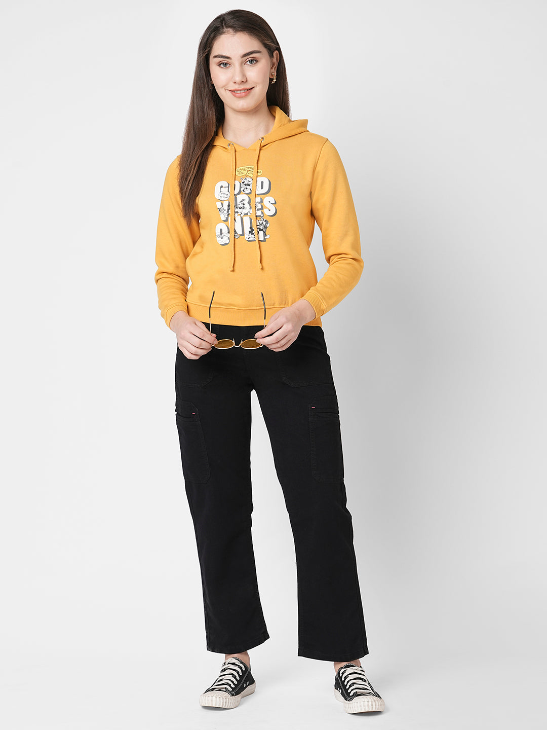 Women Mustard Slim Fit Sweatshirt