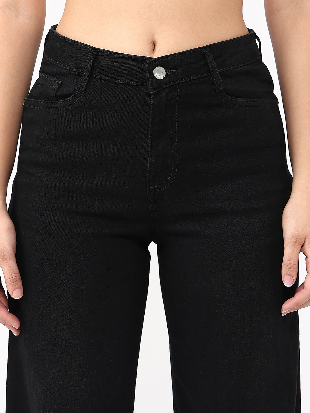 Women Charcoal High-Rise Straight Fit Jeans