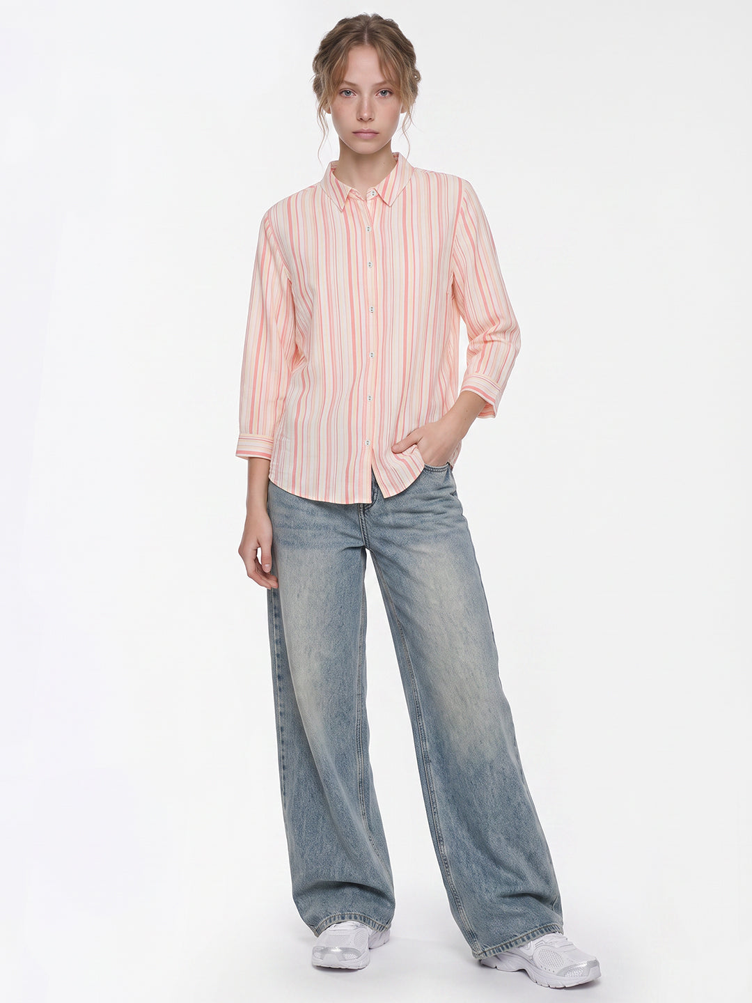 Peach/Yellow Stripe Shirt
