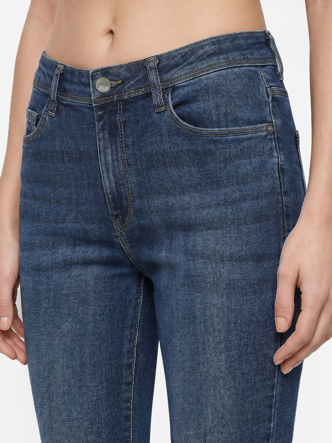 Women Blue Slim High-Rise Straight Fit Jeans