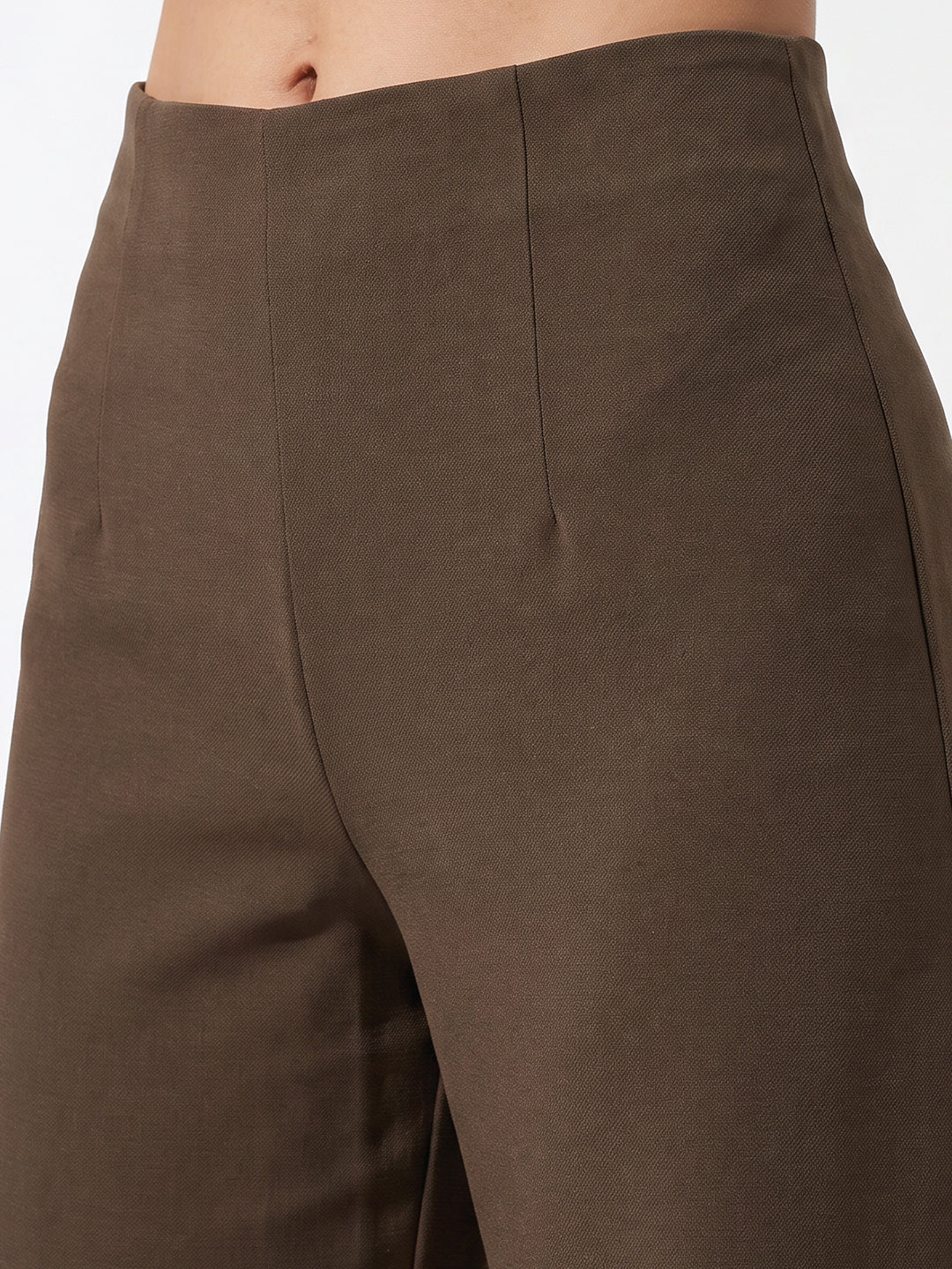 Women Brown Wide Leg Treggings