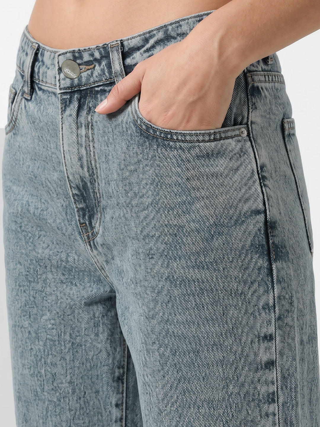 Women Blue High-Rise Slim Straight Fit Jeans