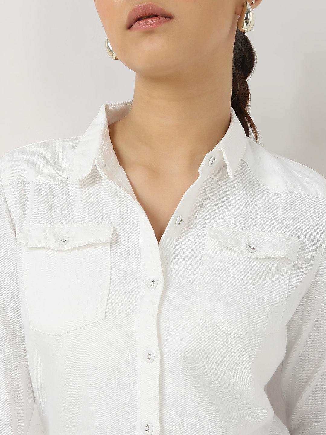 Women Slim Fit Solid Shirts