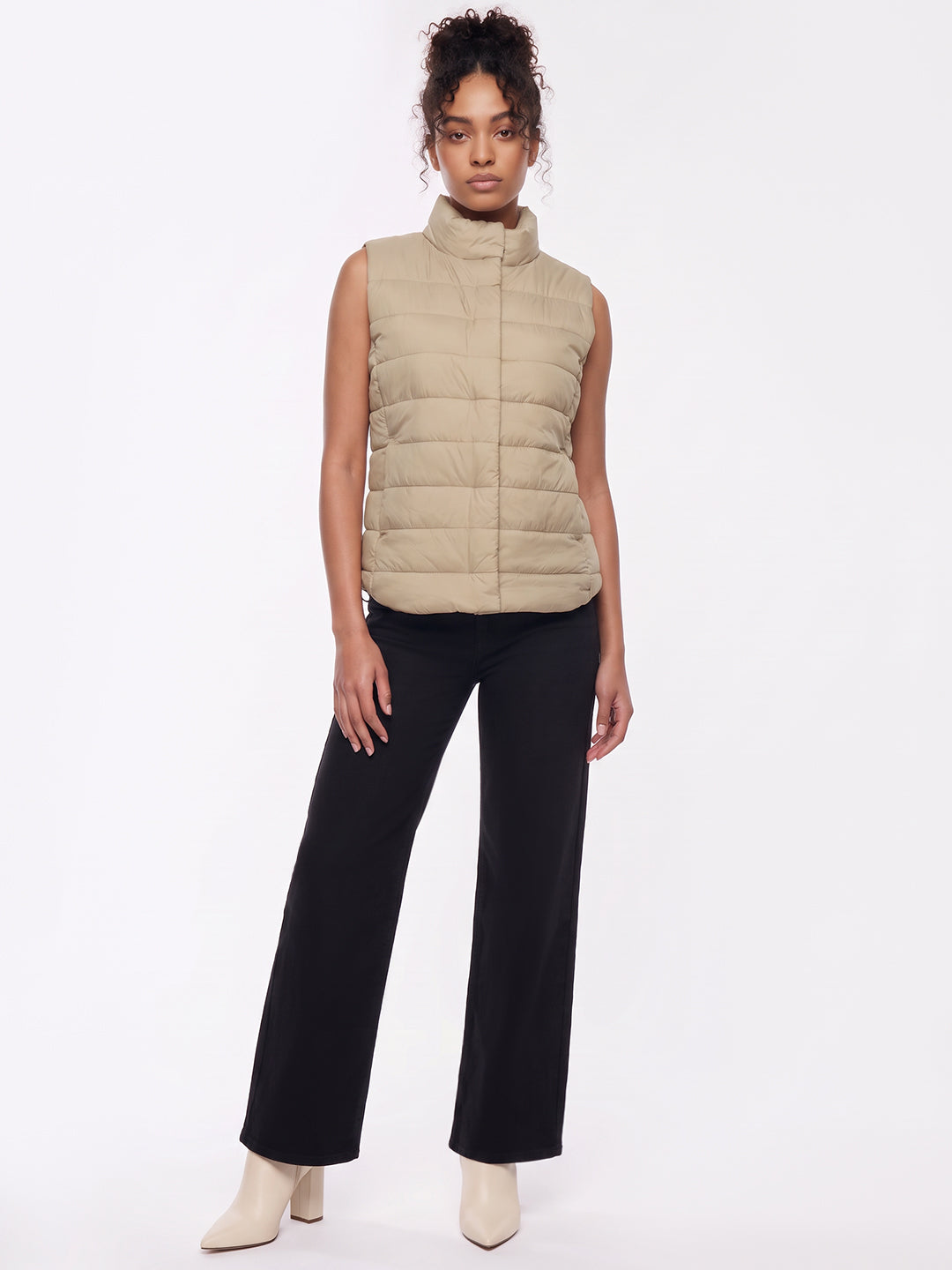 Beige Winter Puffer Jacket