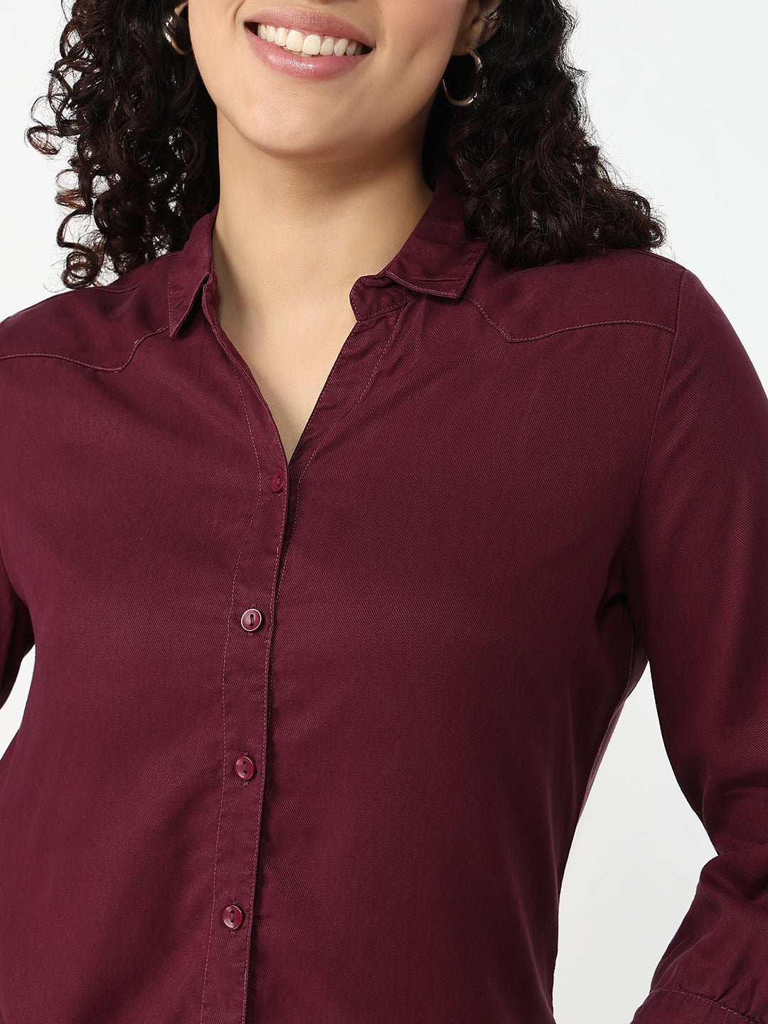 Women Mauve Slim Shirt