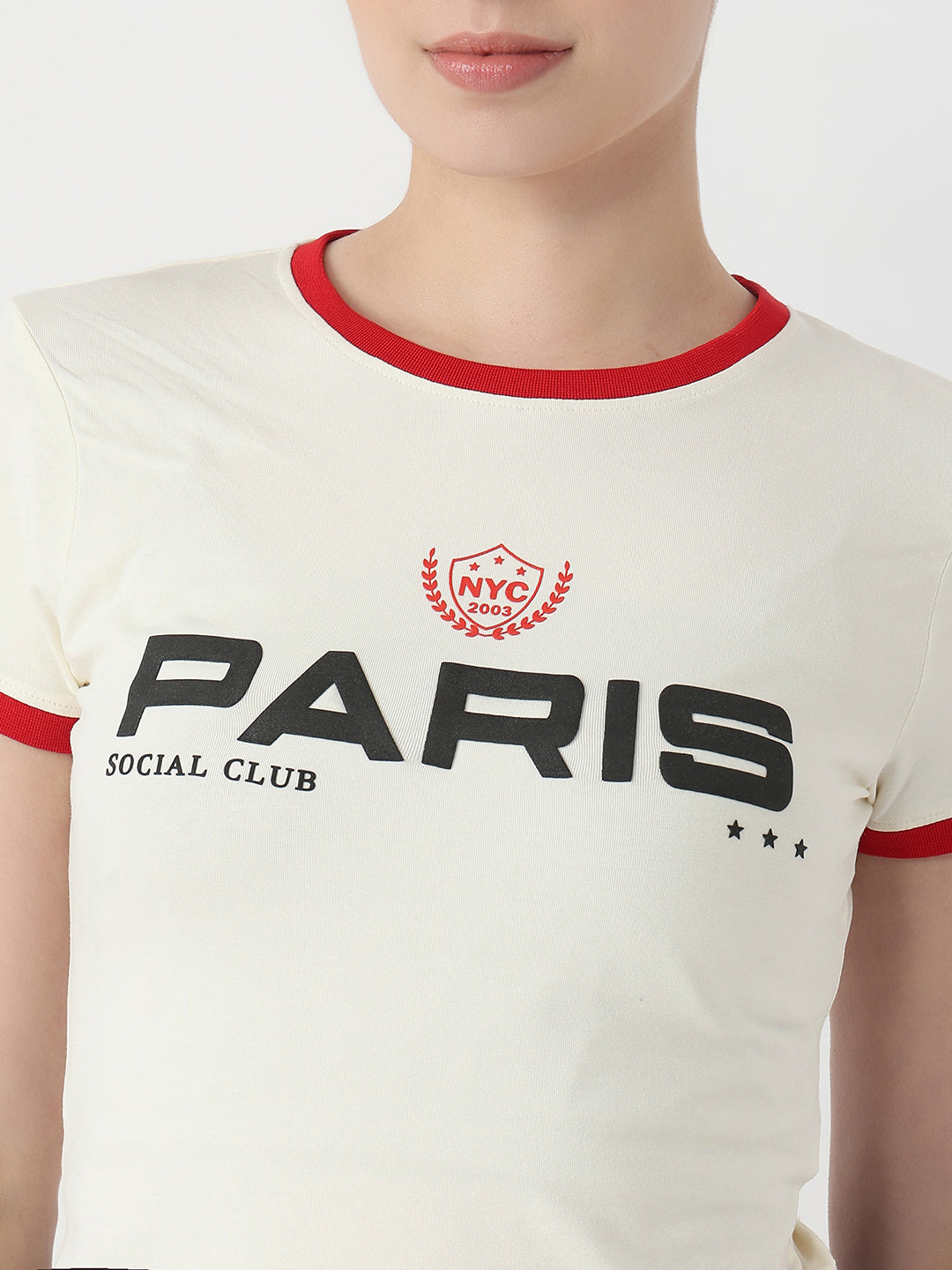 Women Ivory Slim Fit Genz T-Shirt
