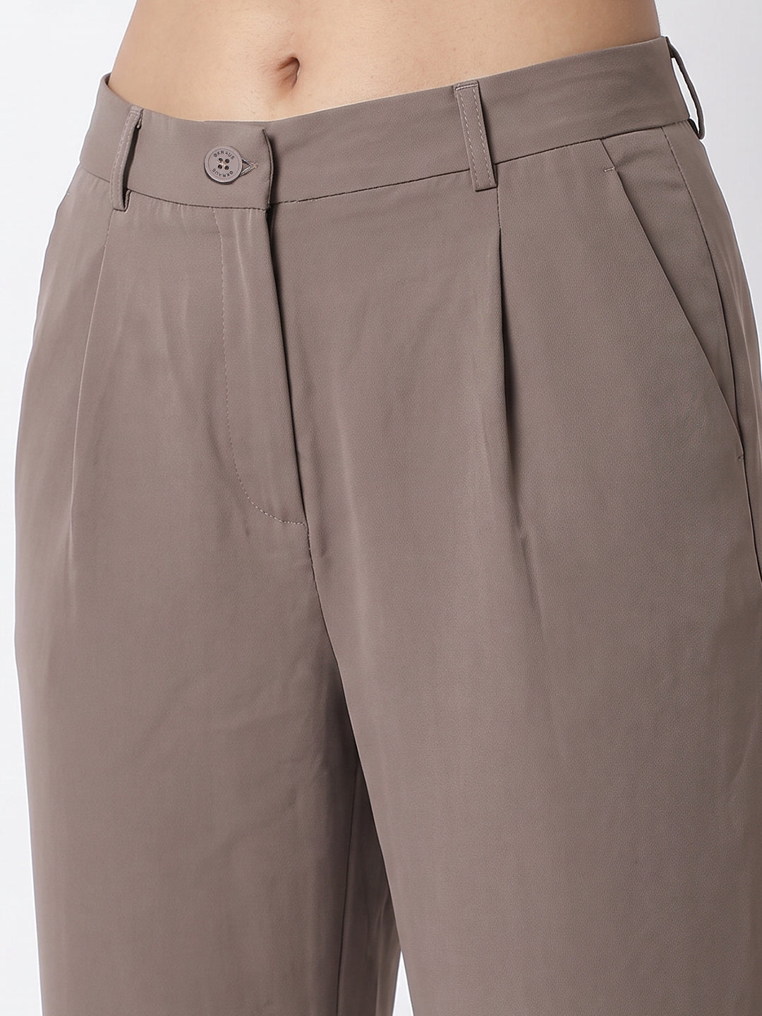 Women Stone High-Rise Straight Fit Korean Pants