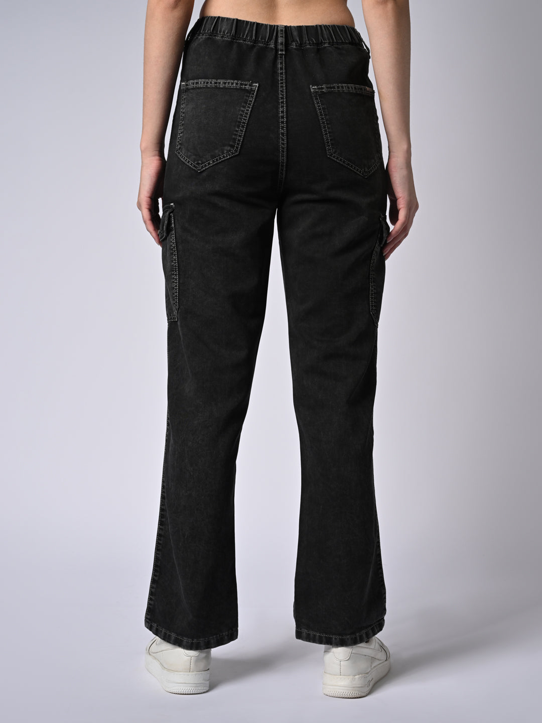 Women High Rise Loose Straight Fit Cargo