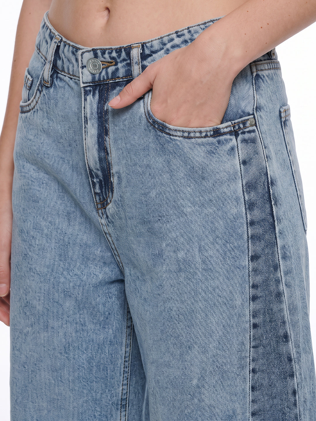 Light Blue High-Rise Super Wide Leg Jeans