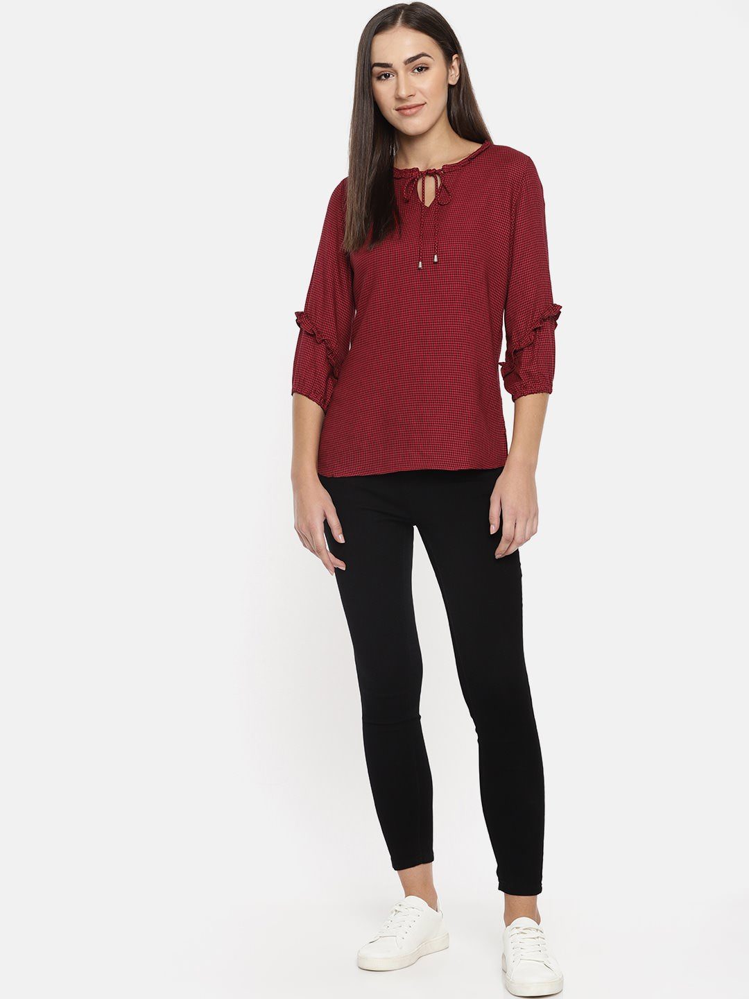 Women Red/Black Top