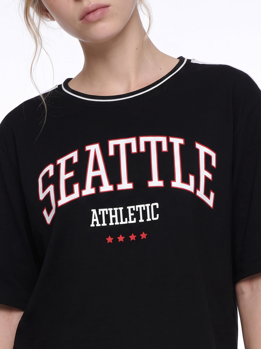 Black Graphic Crop Genz Tees