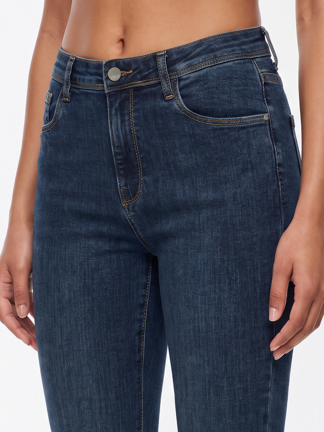 Dark Blue High-Rise Flare Jeans