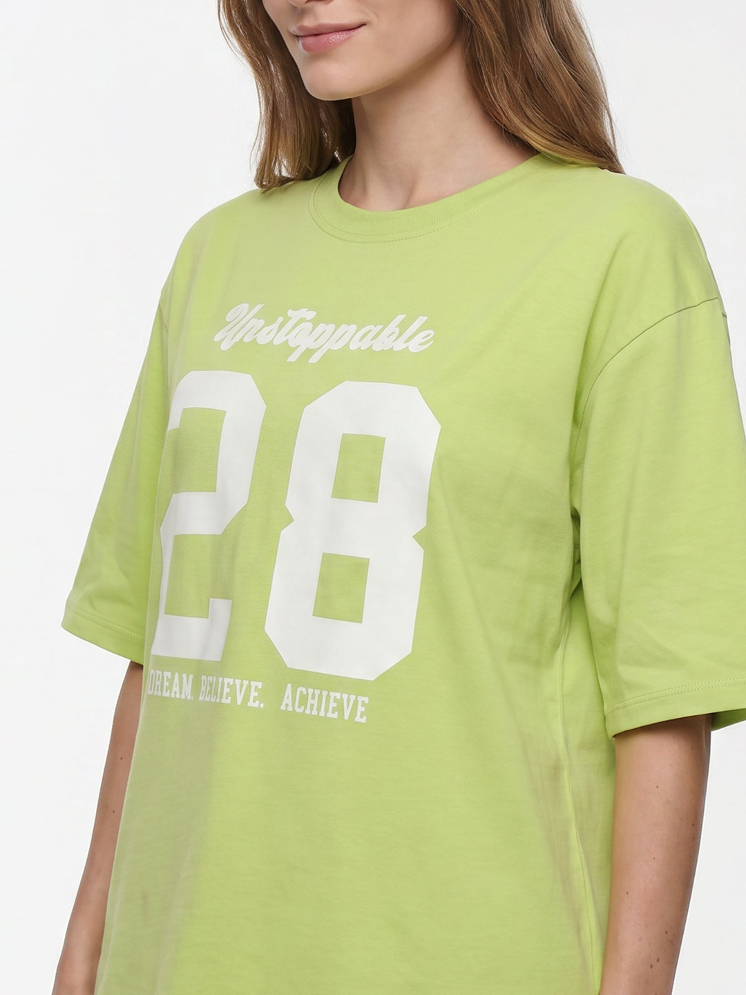 Women Lime Oversized T-Shirt