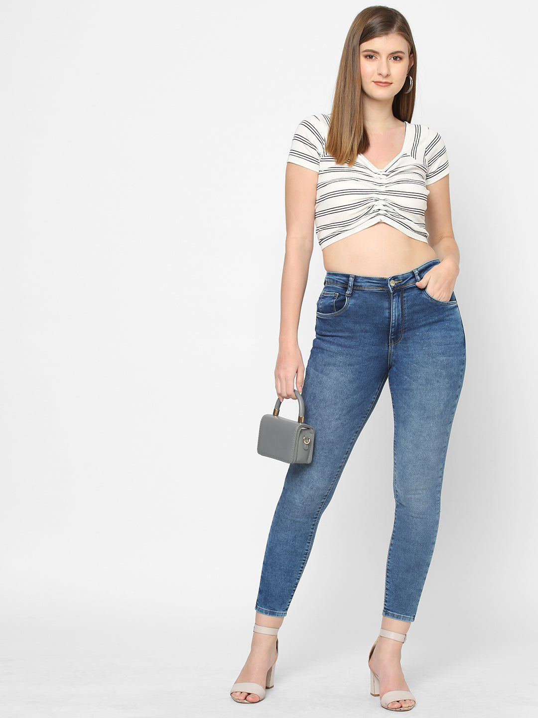 Women Blue High-Rise Skinny Jeans