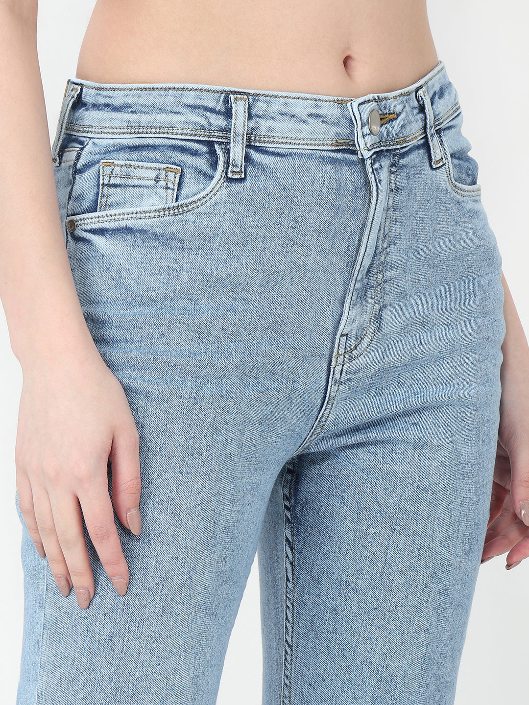 Blue High-Rise Flare Jeans