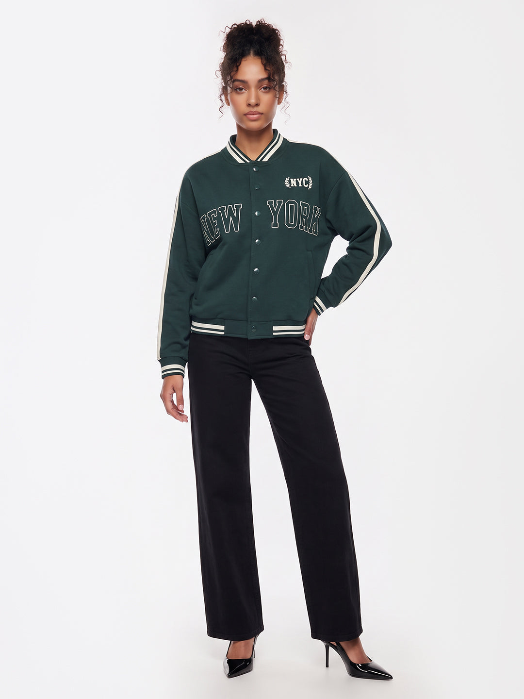 Bottle Green Varsity Jacket
