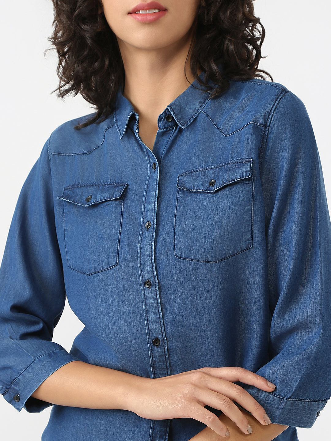 Women Blue Denim Shirt