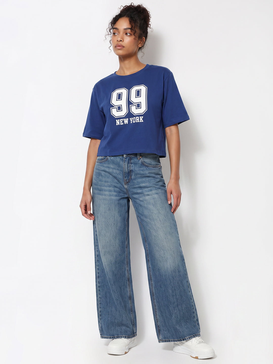 Indigo Graphic Crop Tees