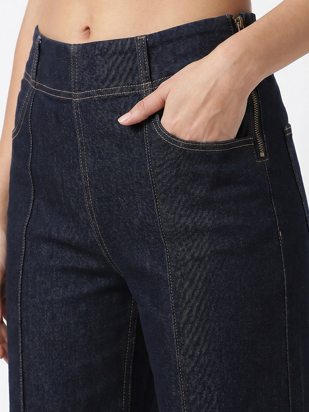Dark Blue High-Rise Wide Leg Jeans