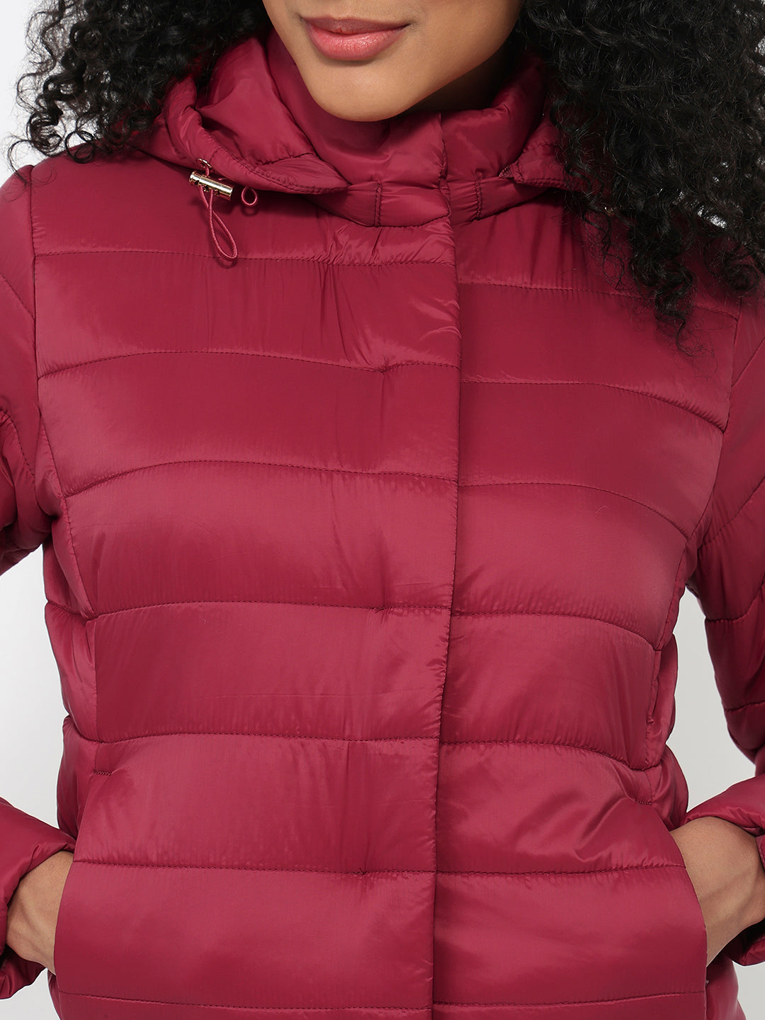 Women Maroon Winter Jacket