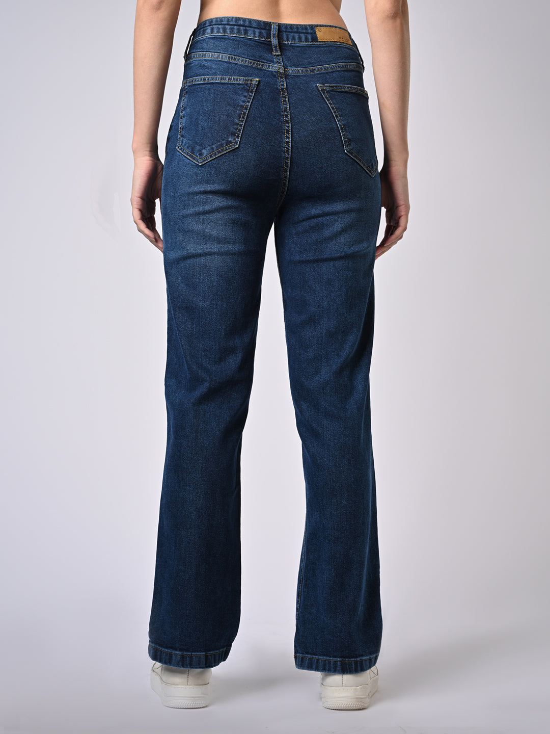 Women Blue High-Rise Straight Fit Jeans