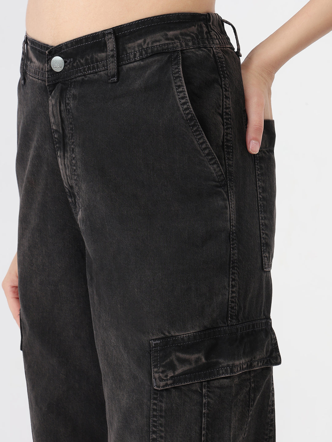 Women Grey Mid-Rise Cargo
