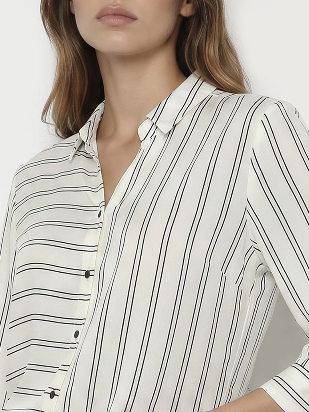 Women Black/White Stripe Shirt