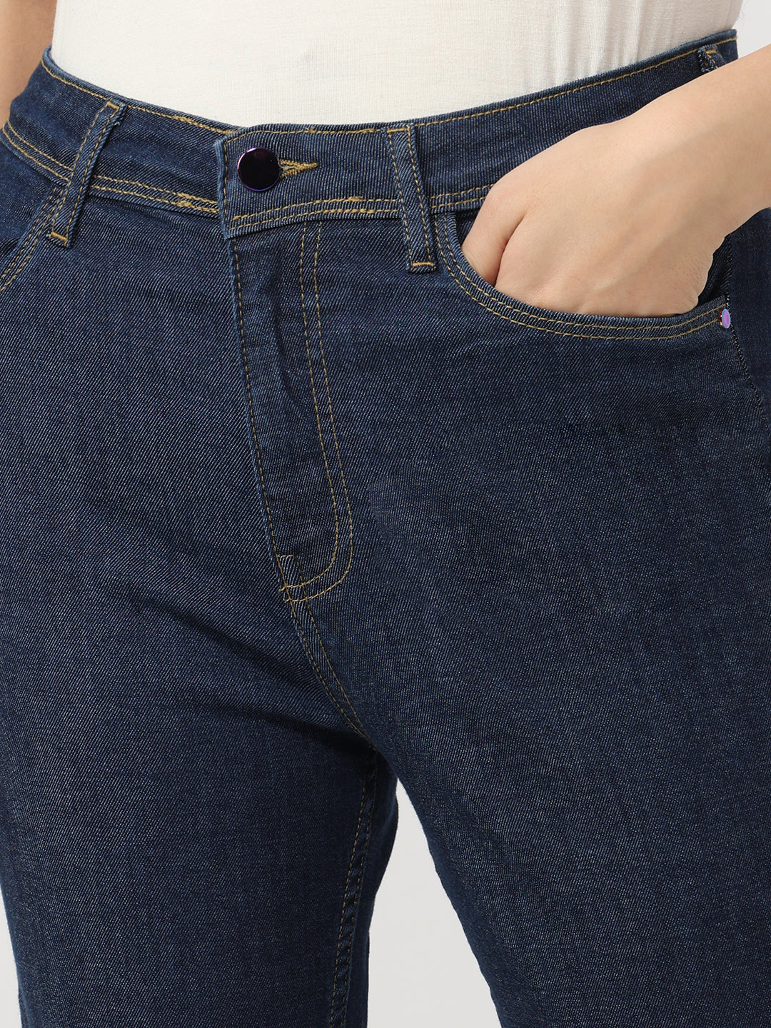 Dark Blue High-Rise Flare Jeans