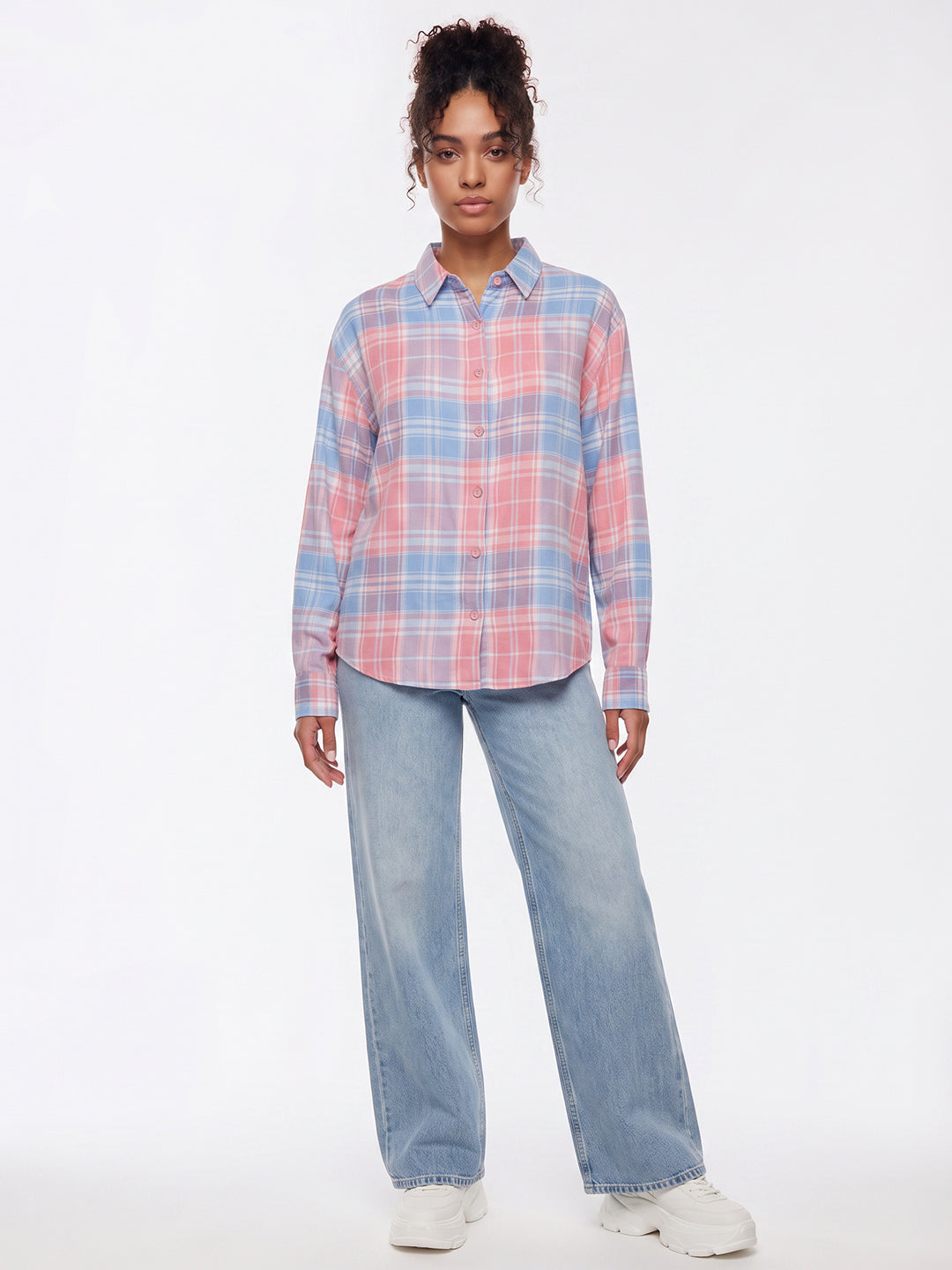 Peach/Blue Oversized Shirt