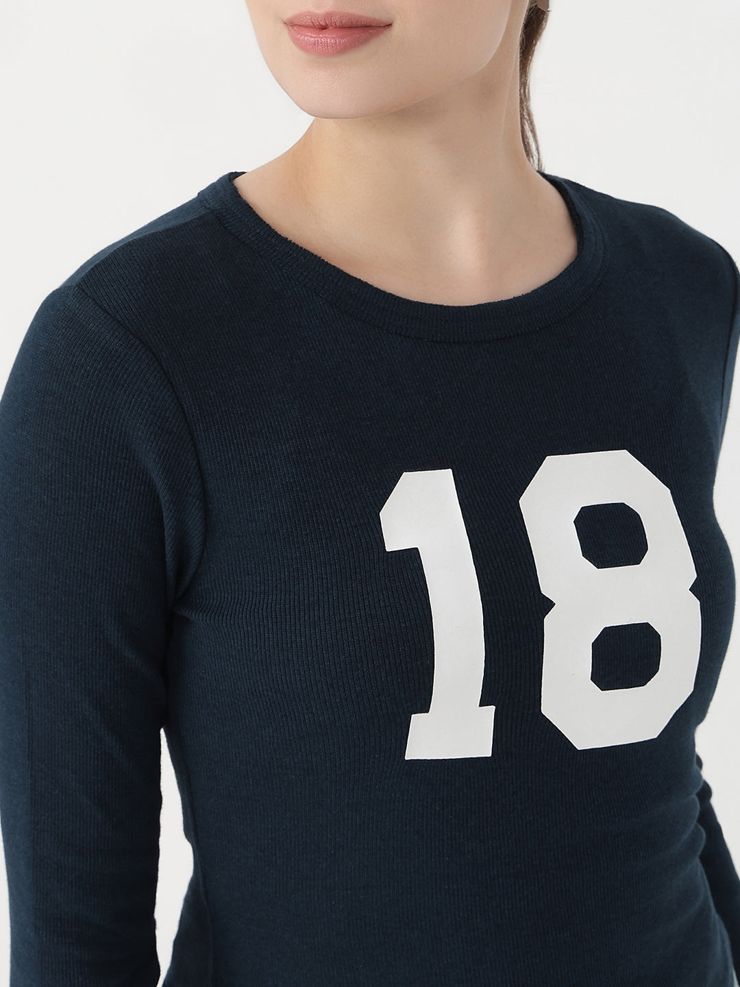 Women Airforce Rib Slim Fit Genz T-Shirt