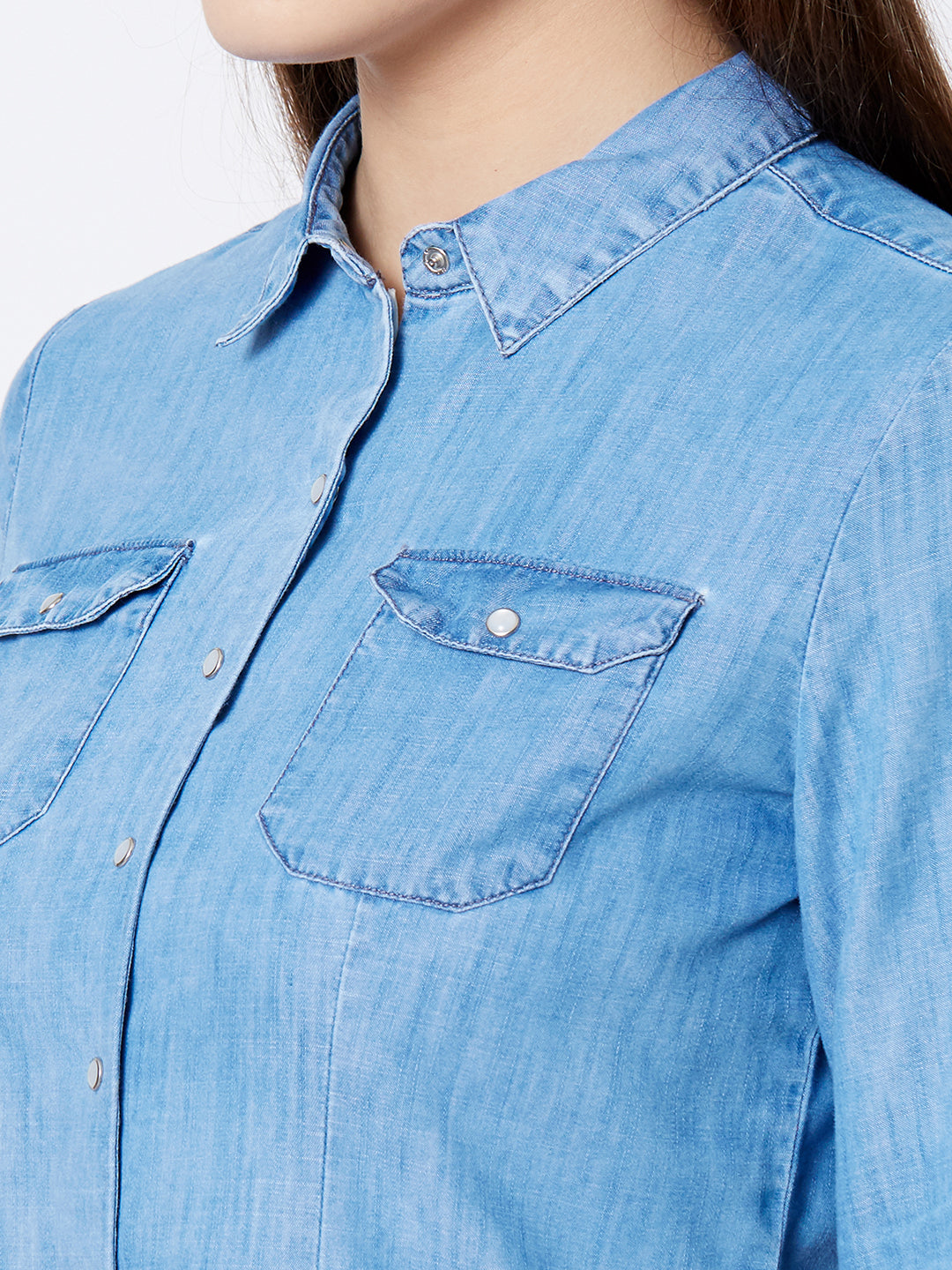 Women Blue Denim Shirt