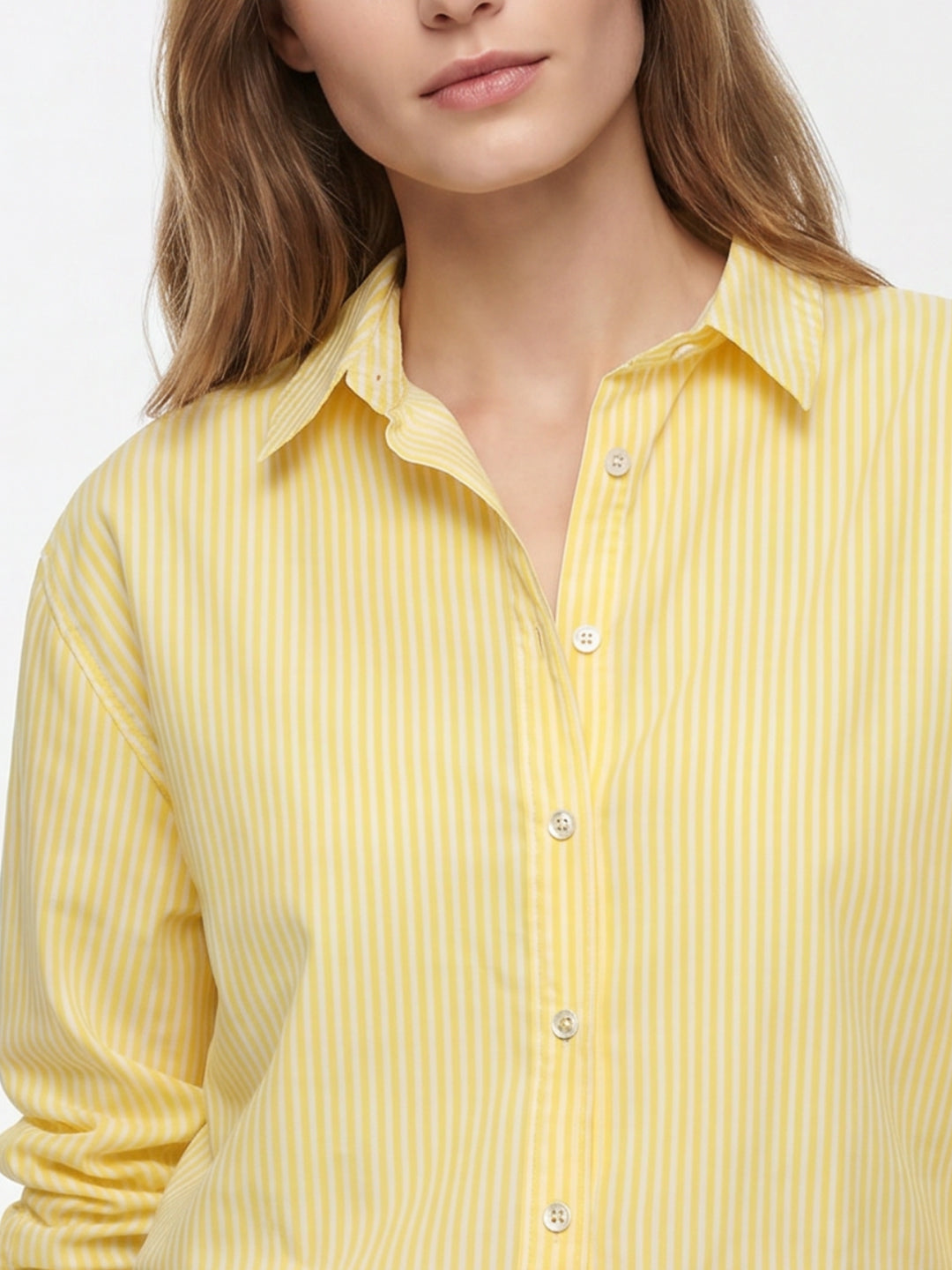 Women Yellow/White Oversize Shirt