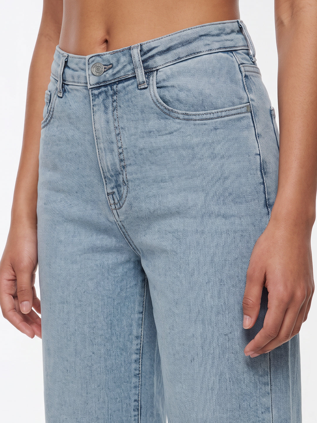Light Blue High-Rise Wide Leg Jeans