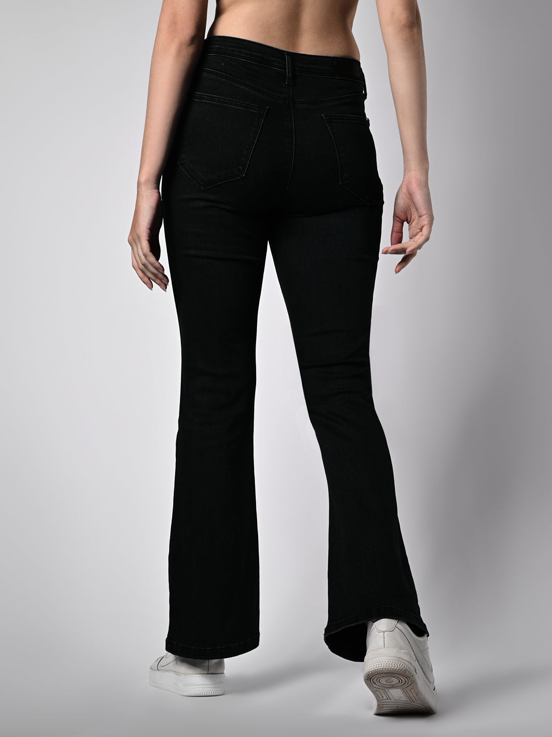 Women Black High-Rise Flare Jeans