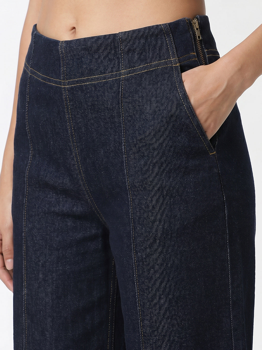 Dark Blue High-Rise Wide Leg Jeans