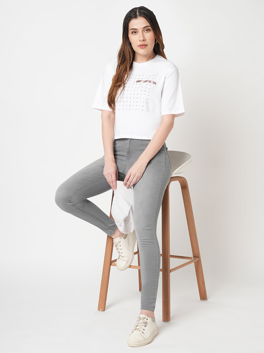 Women White Graphic Tees