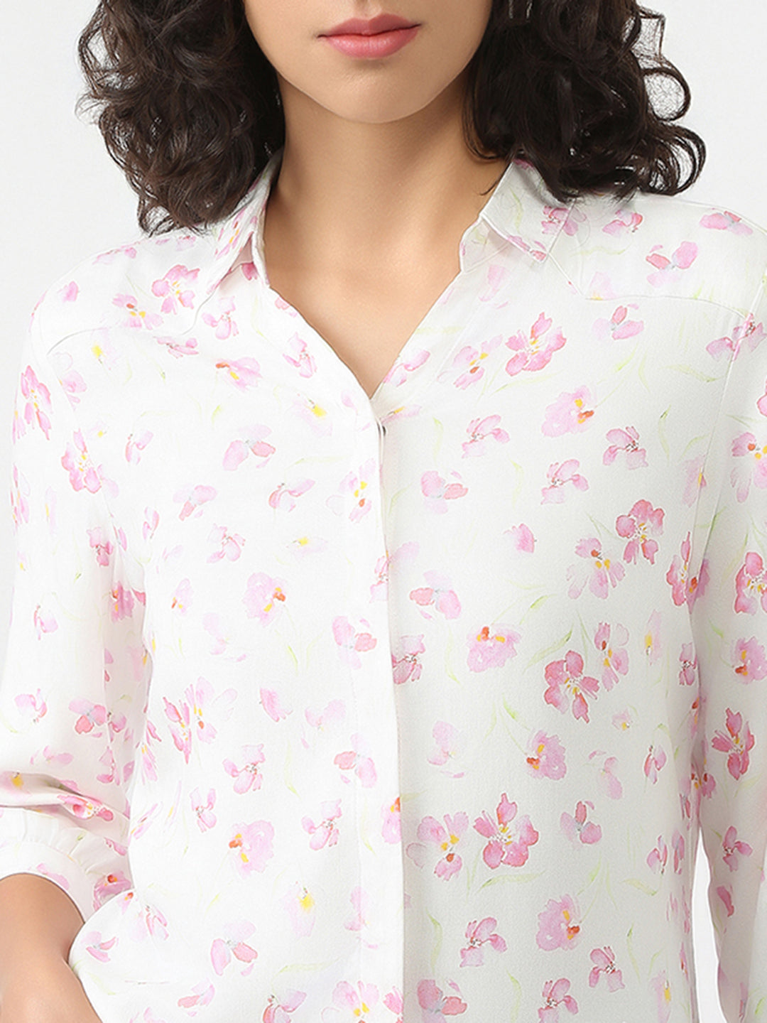 Women Pink Floral Print Shirt