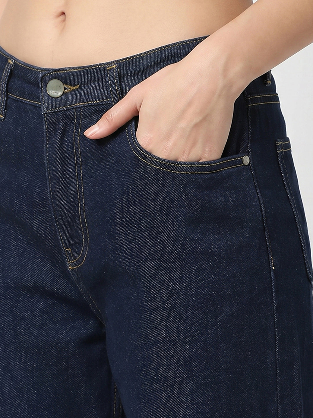 Women Blue High-Rise Straight Fit Jeans